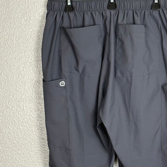 Spread Good Cheer Women’s Size Petite Large Grey Polyester Cargo Scrub Pants - Picture 4 of 8